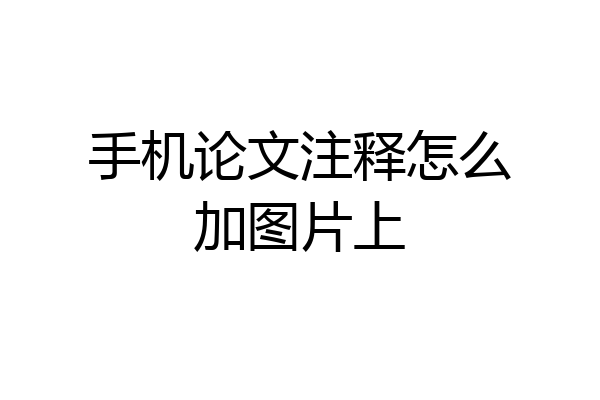手机论文注释怎么加图片上