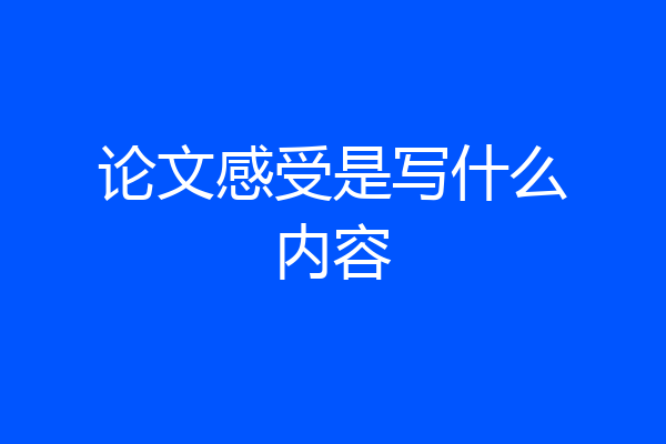 论文感受是写什么内容