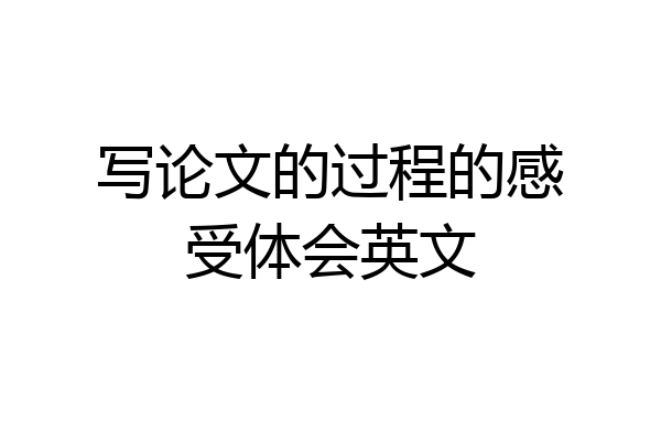 写论文的过程的感受体会英文