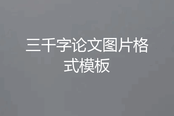 三千字论文图片格式模板