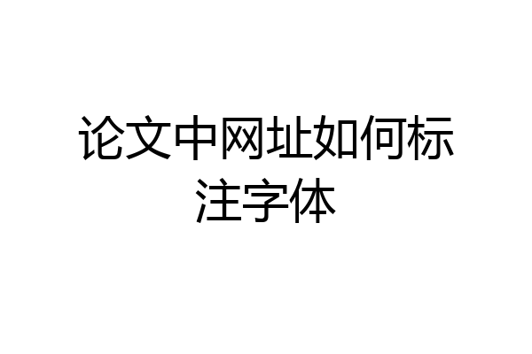 论文中网址如何标注字体