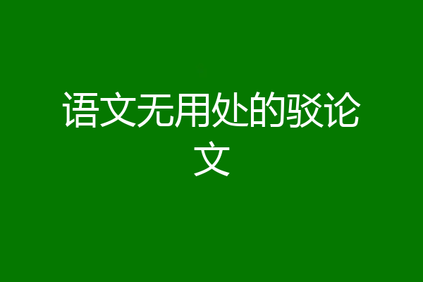 语文无用处的驳论文
