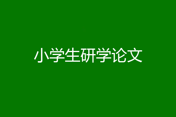 小学生研学论文