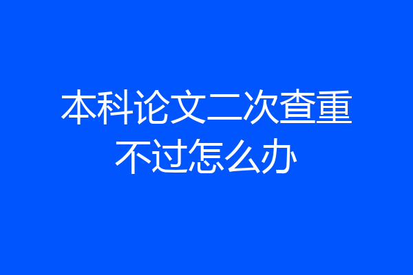 本科论文二次查重不过怎么办