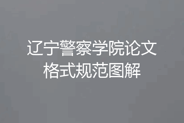 辽宁警察学院论文格式规范图解