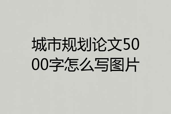 城市规划论文5000字怎么写图片