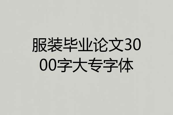 服装毕业论文3000字大专字体