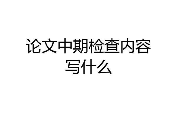 论文中期检查内容写什么