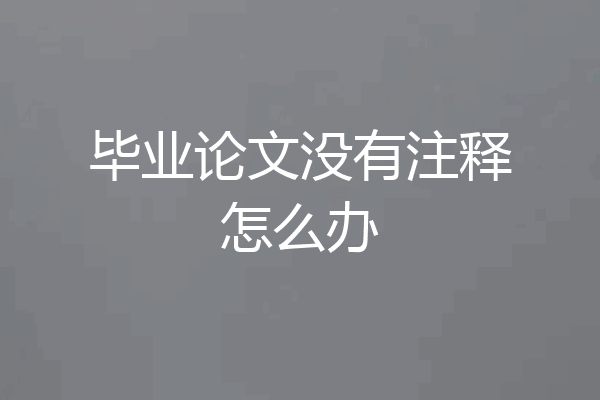 毕业论文没有注释怎么办