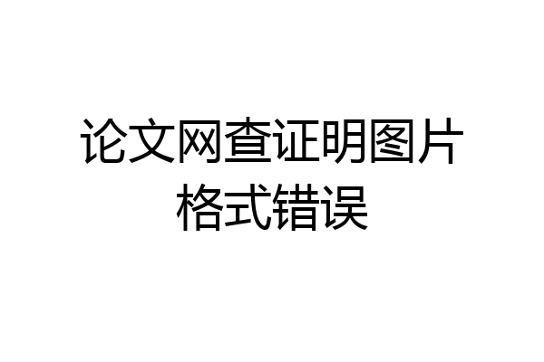 论文网查证明图片格式错误