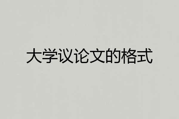 大学议论文的格式