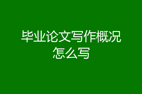 毕业论文写作概况怎么写