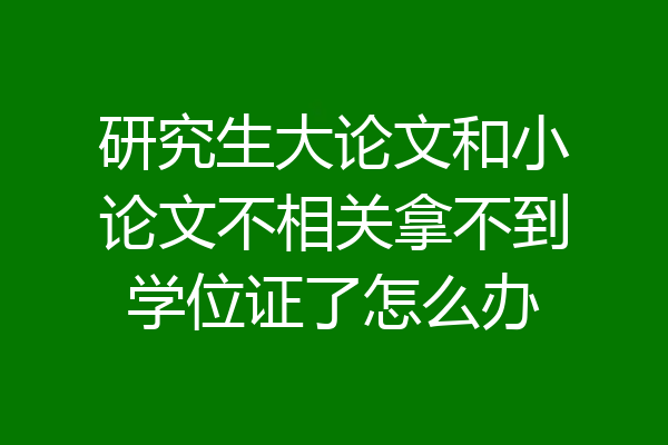 研究生大论文和小论文不相关拿不到学位证了怎么办