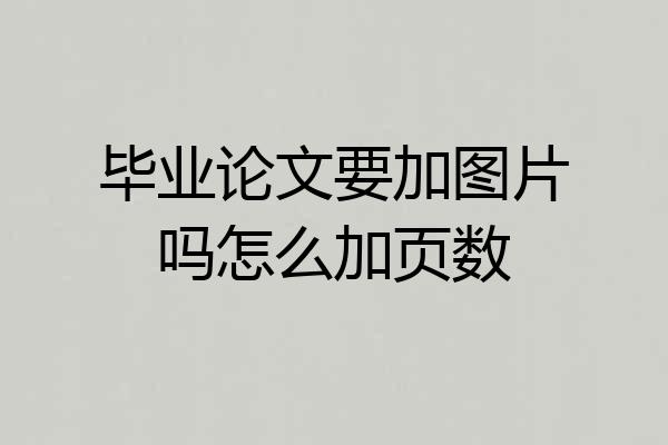 毕业论文要加图片吗怎么加页数
