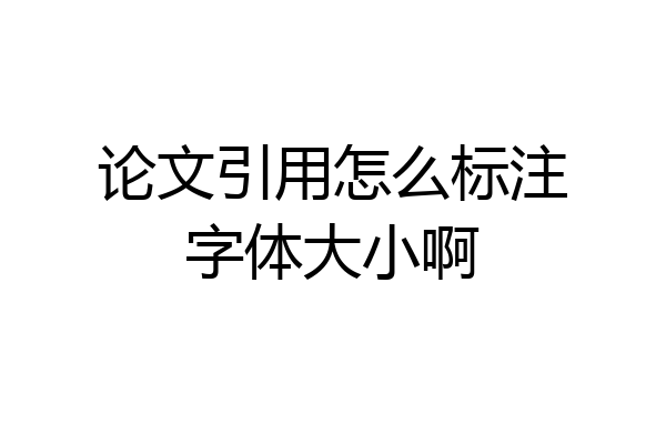 论文引用怎么标注字体大小啊