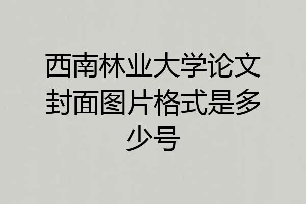 西南林业大学论文封面图片格式是多少号