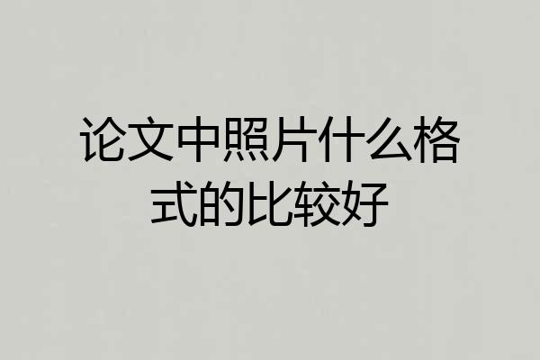 论文中照片什么格式的比较好