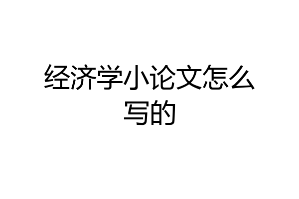 经济学小论文怎么写的