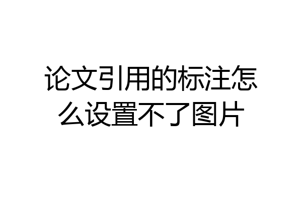 论文引用的标注怎么设置不了图片