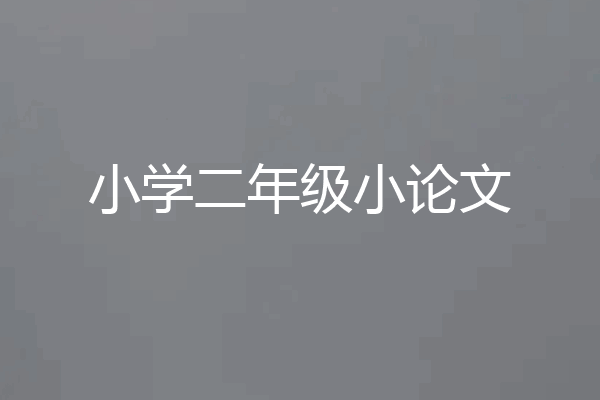 小学二年级小论文