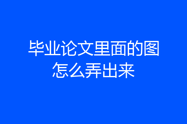 毕业论文里面的图怎么弄出来