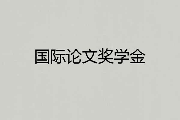 国际论文奖学金