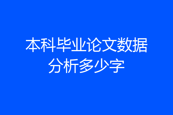 本科毕业论文数据分析多少字