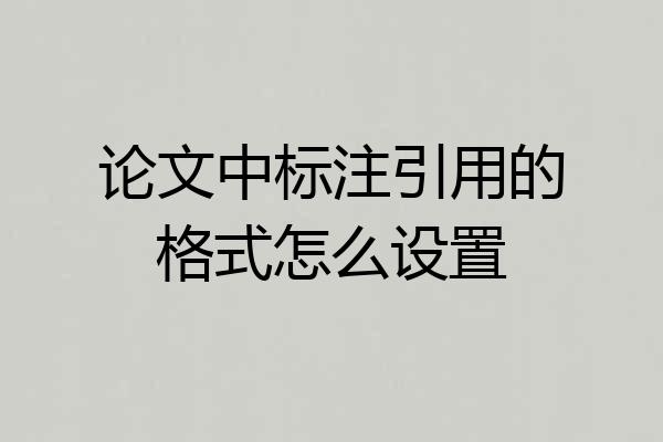 论文中标注引用的格式怎么设置