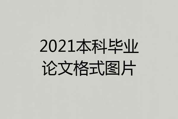 2021本科毕业论文格式图片