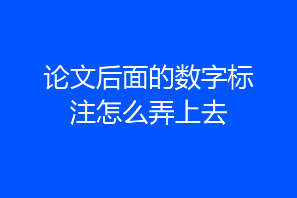 论文后面的数字标注怎么弄上去
