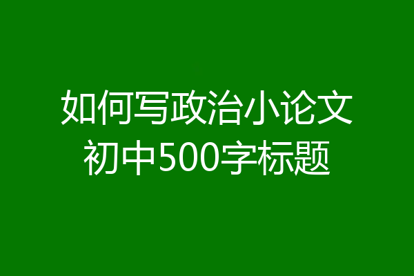 如何写政治小论文初中500字标题