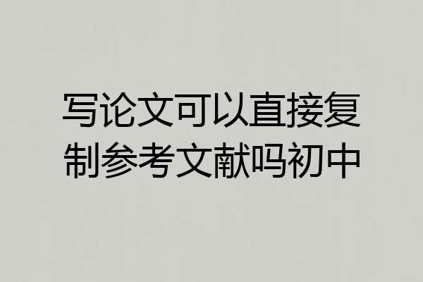 写论文可以直接复制参考文献吗初中