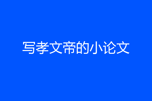 写孝文帝的小论文