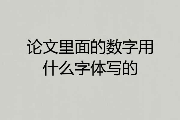 论文里面的数字用什么字体写的