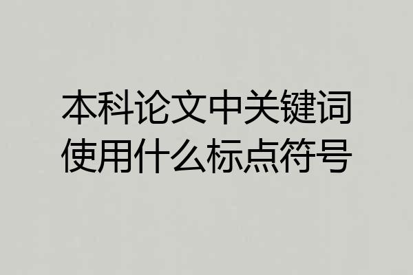 本科论文中关键词使用什么标点符号