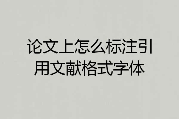 论文上怎么标注引用文献格式字体