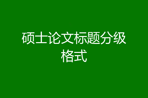 硕士论文标题分级格式