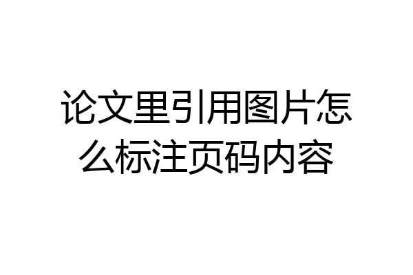 论文里引用图片怎么标注页码内容