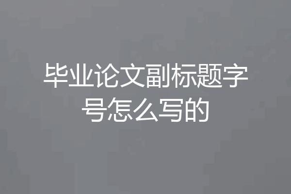 毕业论文副标题字号怎么写的