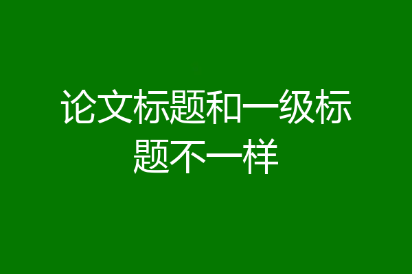 论文标题和一级标题不一样