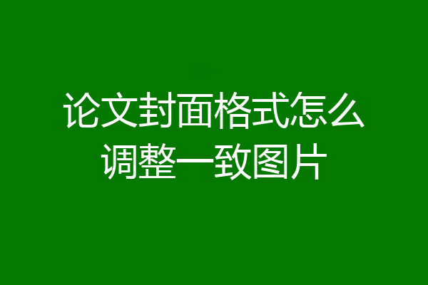 论文封面格式怎么调整一致图片