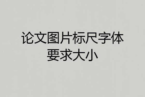 论文图片标尺字体要求大小