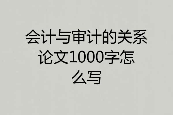 会计与审计的关系论文1000字怎么写