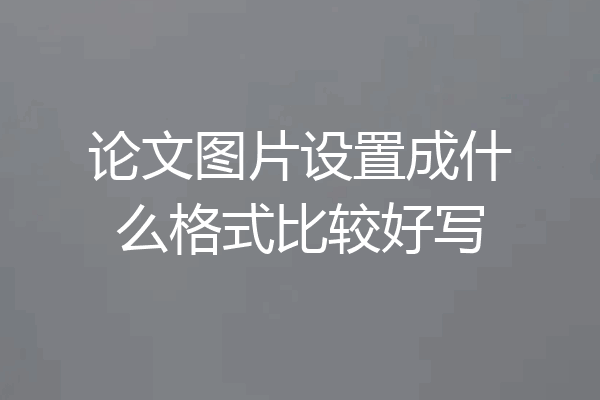 论文图片设置成什么格式比较好写