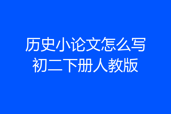 历史小论文怎么写初二下册人教版