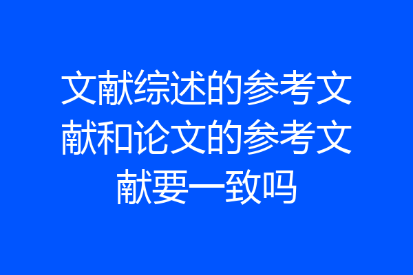 文献综述的参考文献和论文的参考文献要一致吗