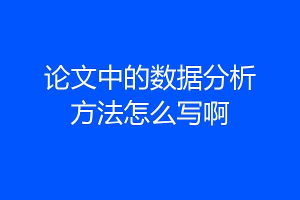 论文中的数据分析方法怎么写啊