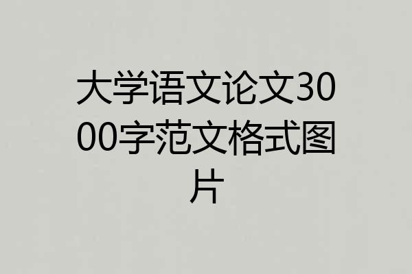 大学语文论文3000字范文格式图片