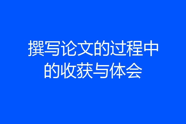 撰写论文的过程中的收获与体会