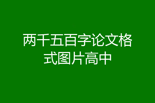 两千五百字论文格式图片高中